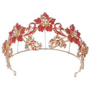 Vintage Bridal Flower Rhinestone Tiara Alloy Floral Crown For Wedding Party Luxurious Hair Accessories For Women