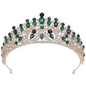 Baroque Bridal Crown Tiara For Women Gold Silver Alloy Inlaid Rhinestone Crystal Wedding Headpiece Pageant Party Hair Jewelry