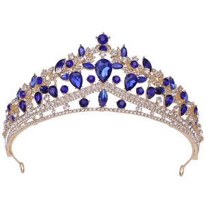 Luxury Alloy Rhinestone Teardrop Bridal Crown Princess Tiara For Wedding Birthday Party Vintage Baroque Headpiece Jewelry