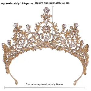 Detailansicht der Kristallkrone mit Maßen 16cm Durchmesser und 7,8cm Höhe für Hochzeiten