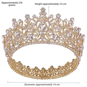 Dimensions détaillées de la couronne baroque : 14 cm de diamètre et 7,2 cm de hauteur