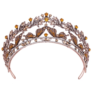 Tiara Corona Barocca Vintage Farfalla da Donna Lussuoso Copricapo da Sposa in Lega di Strass per Matrimonio Compleanno Banchetto