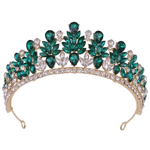 Vintage Alloy Rhinestone Leaf Bridal Crown Tiara For Women Wedding Banquet Birthday Party Pageant Princess Headpiece Accessories