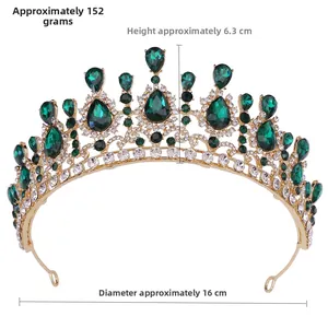 Dettagli corona sposa barocca con altezza di 6,3 cm e un diametro pari a 16 cm