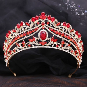 Baroque Bridal Crown Tiara For Women Luxury Alloy Rhinestone Crystal Wedding Headpiece Birthday Party Princess Headwear Accessory