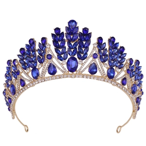 Luxueux Alliage Strass Couronne de Mariée Diadème pour Femmes Mariage Concours Fête Accessoires de Robe Style Occidental Coiffe Élégante