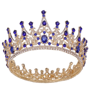 Luxueuse Couronne de Mariée en Alliage de Strass Baroque Diadème pour Mariage Banquet Fête Style Palais Rétro Coiffe Fleur Accessoire Cheveux Femme