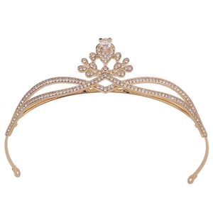 Elegant Bridal Zirconia Crown Tiara Alloy Shiny Rhinestone Princess Headpiece Luxurious Wedding Banquet Hair Accessories