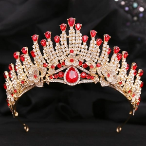 Luxury Alloy Rhinestone Bridal Crown Tiara For Wedding Pageant Elegant Royal Headpiece For Women Banquet Jewelry Accessory