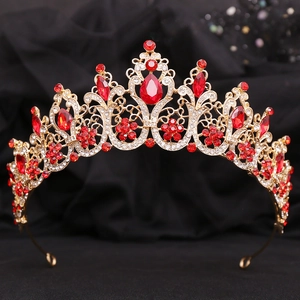 Baroque Luxury Crystal Bridal Crown Tiara For Women Wedding Dress Accessories Gold Silver Rhinestone Hair Jewelry For Party