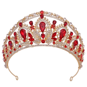 Couronne de Mariage Vintage en Alliage avec Strass et Cristal Artificiel Serre-tête pour Femme Mariage Fête Anniversaire Accessoires de Cheveux
