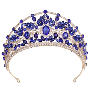 Luxueuse Couronne de Mariée en Alliage avec Strass et Cristal Artificiel pour Femme Accessoires Cheveux Mariage Royal Coiffe Rétro