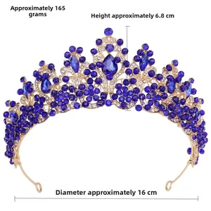 Macro detail of luxury crystal crown with dimensions 6.8cm height and 16cm diameter