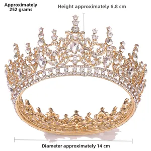 Detailed view of Baroque bridal crown measuring 14cm diameter and 6.8cm in height