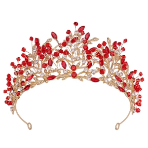 Handmade Bridal Crown Tiara Alloy Crystal Rhinestone Forest Leaf Headband For Wedding Party Women Hair Accessories