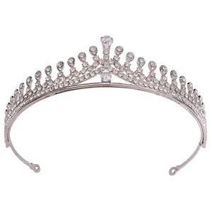AAA Zircon Bridal Crown Tiara Alloy Rhinestone Wedding Hair Accessories For Brides Banquet Party Women Elegant Headband