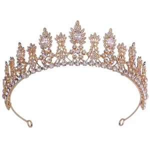 Luxe Mariage Diadème Couronne Alliage Zircone Strass Élégant Accessoire Cheveux Pour Mariage Banquet Anniversaire Style Princesse Femme