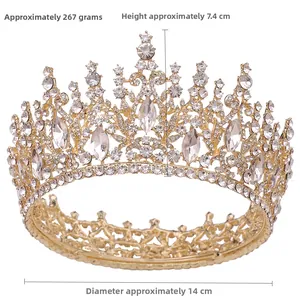 Detailed macro view of bridal crown featuring gold alloy frame and sparkling rhinestones