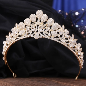 Luxury Alloy Rhinestone Peacock Bridal Crown For Women Western Style Wedding Tiara Gold Silver Headwear Jewelry