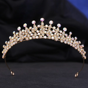 Couronne de Mariage de Mariée Diadème en Alliage de Luxe avec Strass Accessoires de Cheveux Élégants pour Banquet Fête Couronne