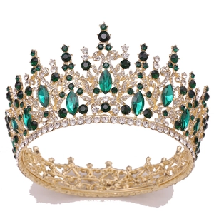 Luxury Baroque Bridal Crown Tiara For Women Gold Silver Alloy Rhinestone Inlaid Headpiece For Wedding Party Birthday Jewelry