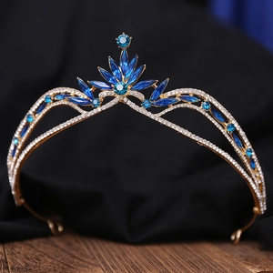 Elegant Alloy Rhinestone Crystal Bridal Crown For Wedding Party Sweet Princess Leaf Flower Headpiece Women Hair Accessories