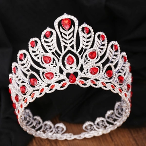 Luxueuse Couronne en Alliage avec Strass pour Concours de Beauté Tiara Royal Paon pour Mariage Fête Accessoires Cheveux Mariée