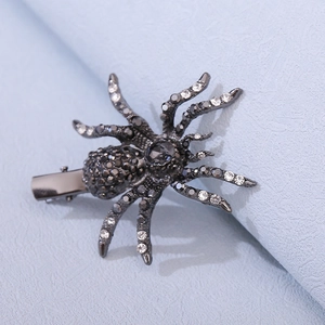 Sprankelende spin-haarspeld met strassteentjes in zwart legering voor Halloween mode