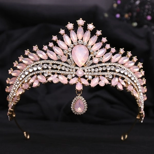 Luxury Crystal Rhinestone Bridal Crown For Women Wedding Tiara Gold Silver Plated Palace Style Party Headwear Jewelry