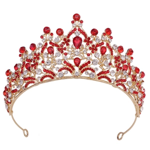 Baroque Bridal Crown Alloy Rhinestone Headpiece Leaf Design Tiara For Wedding Party Pageant Formal Hair Accessories For Women