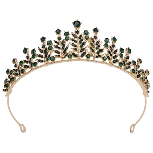 Elegant Alloy Rhinestone Bridal Crown Leaf Design Gold Silver Tiara For Wedding Birthday Party Princess Hair Accessories