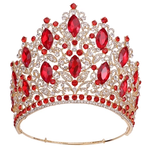 Luxury Alloy Rhinestone Crystal Bridal Crown Large Leaf Design Wedding Tiara For Women Pageant Banquet Hair Accessories