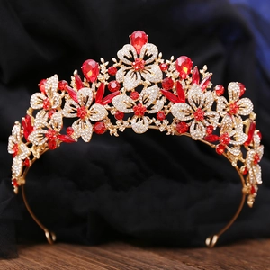 Vintage Baroque Alloy Leaf Flower Bridal Crown Rhinestone Crystal Gold Silver Plated Wedding Tiara For Women Hair Accessories