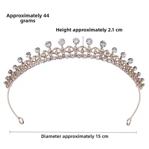 Détails de taille du diadème de mariée en strass avec diamètre 15cm et hauteur 2,1cm