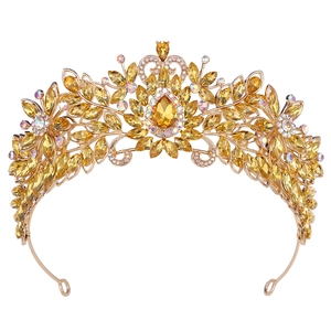 Couronne de Mariée en Alliage de Cristal Baroque de Luxe Diadème Scintillant en Strass pour Mariage Anniversaire Banquet Accessoires Cheveux pour Femmes