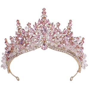 Barock Brautkrone Luxus Legierung Kristall Tiara Strass Hochzeit Haarschmuck Für Party Pageant Damen Mode Schmuck