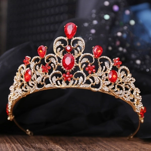 Baroque Bridal Crown Alloy Rhinestone Crystal Tiara Flower Leaf Vintage Headpiece For Wedding Pageant Party Women Hair Accessories