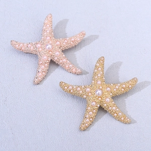 Ensemble de broches étoile de mer avec perles en or et or rose pour vacances à la mer