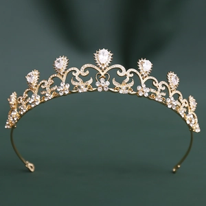 Tiare de Couronne de Zirconia Baroque Pour Femmes Princesse Coiffe en Strass Pour Mariage Anniversaire Fête Mariée Accessoires Cheveux