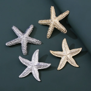Vintage Alloy Starfish Brooch Marine Series Gold Silver Electroplated Animal Corsage Pin For Women Fashion Jewelry