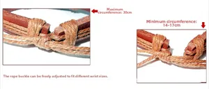 Detailansicht verstellbares geflochtenes Lederarmband mit Schiebeknoten und Maßen