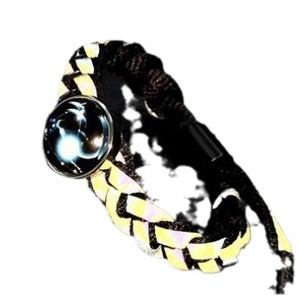 Hand-woven shoelace bracelet with twelve constellations pattern in a glass dome