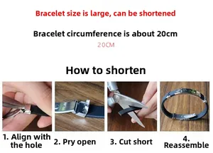 Detailed instructions for adjusting the length of the black silicone and steel bracelet