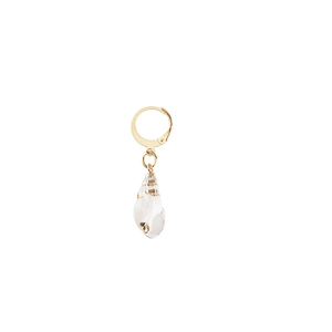 Elegant gold-rimmed natural white spiral seashell leverback earrings for women beach style