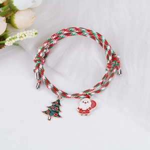Bracelets de couple magnétiques de Noël avec pendentifs Père Noël et sapin vert