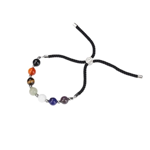 Bracelet Arbre de Vie 7 Chakras avec perles en pierre naturelle et cordon ajustable