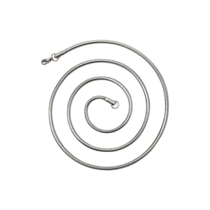 Collana a catena serpente in acciaio al titanio argento per uomo con chiusura a moschettone