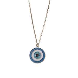 Minimalistische Halskette mit blauem Auge-Anhänger und goldener Kette für Damen