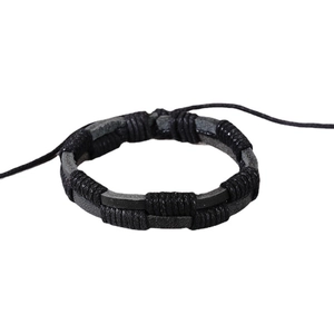 Bracelet pour homme en cuir tressé fait main avec lanières réglables de style punk