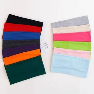 Women's Solid Color Elastic Wide Sports Headband Sweat Absorbent Yoga Turban Fitness Anti Sweat Hair Band Workout Headwrap Hair Accessories